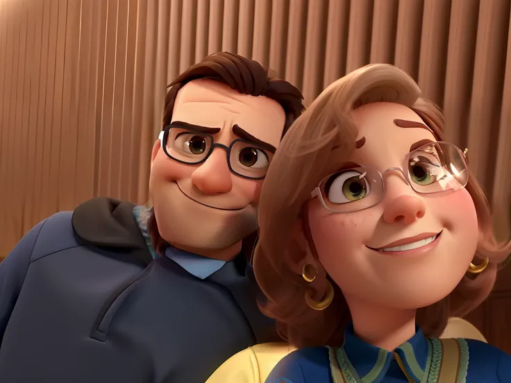 casal homem e mulher no estilo Disney Pixar, alta qualidade, melhor qualidade