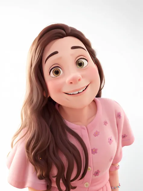 Obra-prima, de melhor qualidade, formato pixar disney, uma menina de 9 anos cabelo  loiro escuro, pele branca, vestindo uma roupa de escola, Standing in the park,