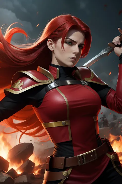 Red Sonya of rogatino em uma batalha de vida e morte contra um guerreiro otomano