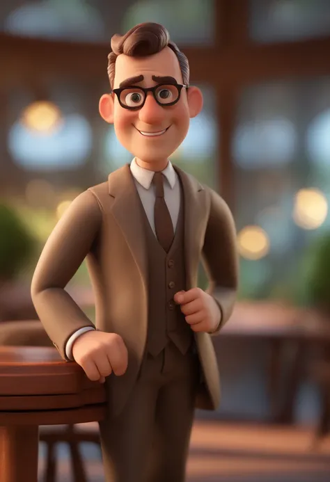 Cartoon character of a man in suit setting watch, animation character, Caractere estilizado, animation style rendering, 3D estilizado, Arnold Maya render, 3 d render stylized, toon render keyshot, Personagem 3D, Personagem 3D, 3d rendering stylized, 3 d ch...