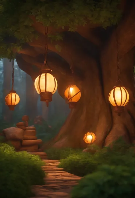 Um filme inspirado na Disney Pixar (TATU COM MOCHILA NA COSTAS AO LADO DO HOMEM VELHO COM CABELOS BRANCOS ) dentro A cena acontece na floresta, TREES WITH VIBRANT COLORS, detalhadas, a arte distinta do estilo PIXAR, descolada e estilosa, Uplighting. 3D-ren...