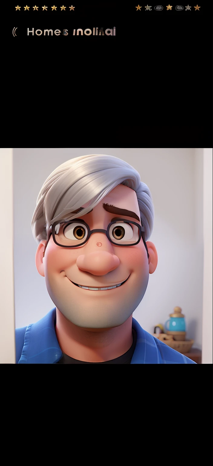 um homem cabelo ralo,  estilo disney pixar, alta qualidade, melhor qualidade