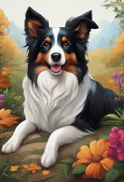 Cartoon cachorro Border Collie