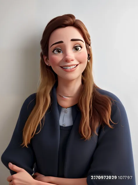 Foto estilo homenagem da Disney de 100 anos, that maintains the characteristics of the person in the image and that contains an inspirational background, profissional e que remeta a profissional de recursos humanos.The image is of a beautiful woman