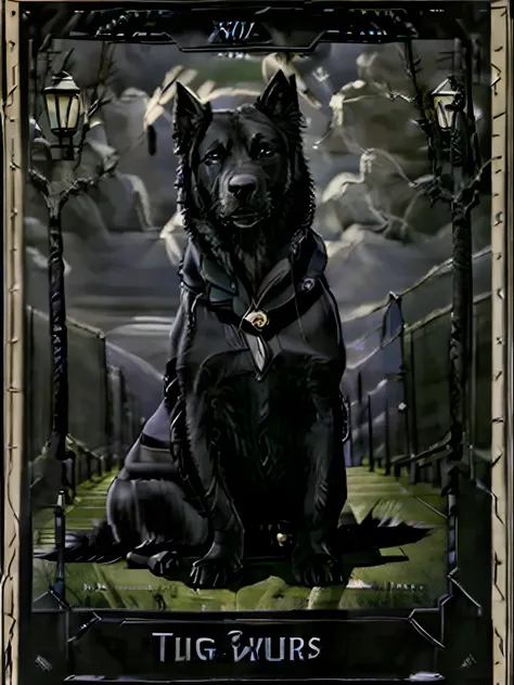 Severus Snape, Next to him is a large black dog; tarot card, Major Arcana