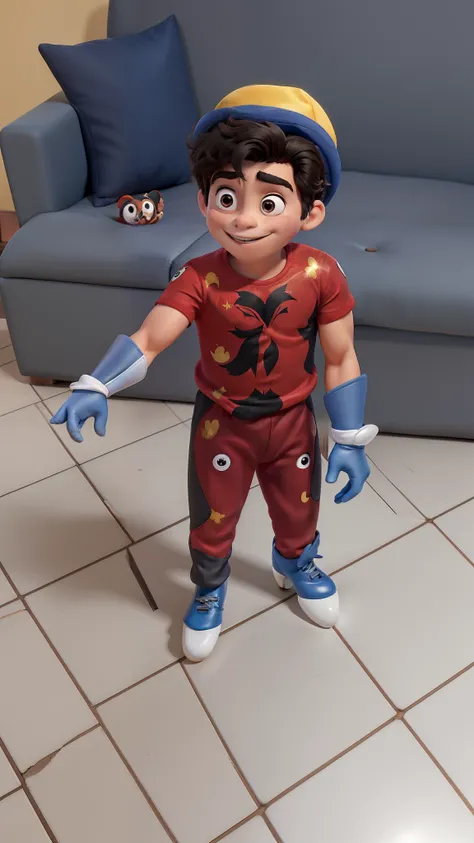 Estilo Disney, 4-year-old, de patins do homem aranha