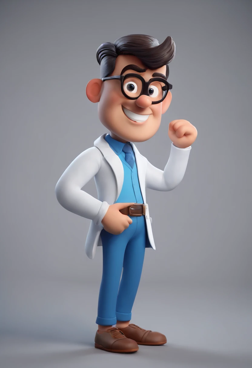 Cartoon character of a man wearing black glasses and a blue shirt, um personagem animado, Caractere estilizado, animation style rendering, 3D estilizado, Arnold Maya render, 3 d render stylized, toon render keyshot, Personagem 3D, Personagem 3D, 3d renderi...