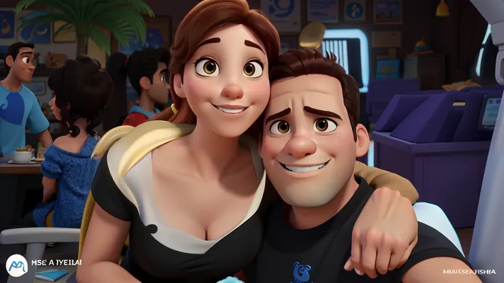 Casal estilo Disney pixar, alta qualidade, melhor qualidade