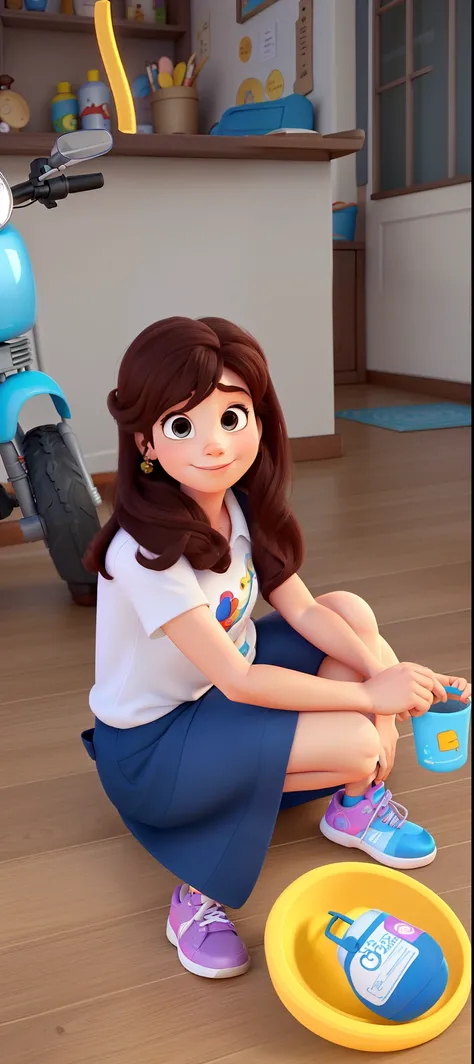 Um homem, A Woman and a 3-Year-Old Child Disney Pixar Style, alta qualidade, melhor qualidade