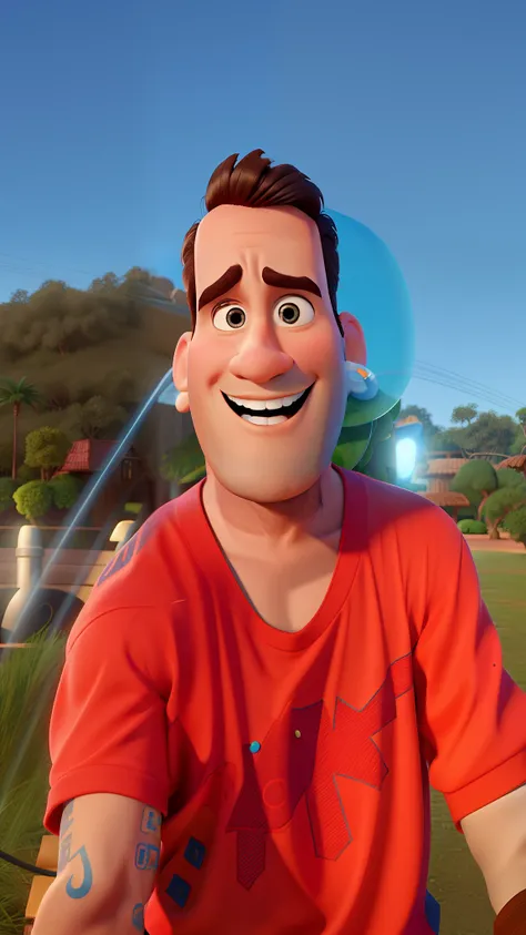 um homem estilo disney pixar, alta qualidade melhor qualidade