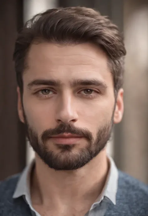 Homem com barba e bigode na camisa branca, best quality,4k,8k,homem muito atraente com barba, pelos faciais bem cuidados, FOFO, breath-taking, Realista, imagem ultrarrealista, Bigode Natural, macho velho,foto retrato suave 8 k, retrato muito detalhado, big...