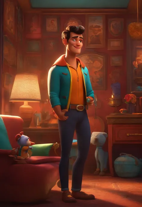 Criar um personagem no estilo pixar dentro de um jaleco. personagem morena