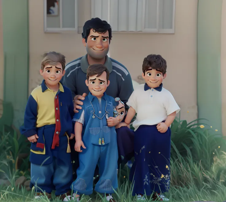 uma familia disney pixar, Three brothers ahead of their father, childrens