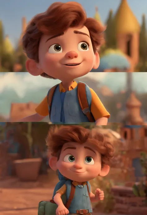 Image of a boy for a story in a YouTube video in Pixar format, Hes the little allabester, Hes the class leader, Hes outgoing, Playful and gets up for a lot of things