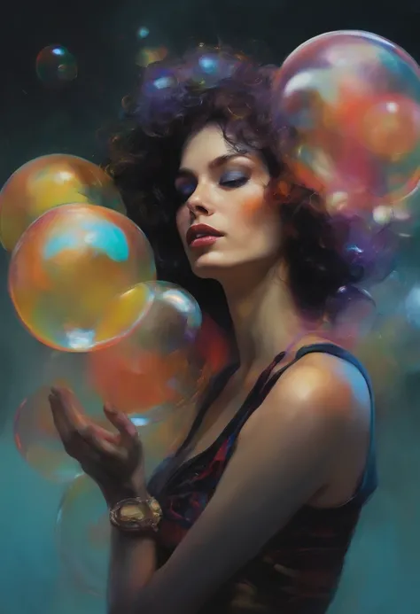 SamdoesArts Style Cute Drunk Man Like Sandman Delirium, (hallucinating colorful soap bubbles), Directed by: Jeremy Mann, Por Sandra Chevrier, Por Dave McKean e Richard Avedon e Maciej Kuciara, Punk rock, menina do tanque, alto detalhamento, 8k