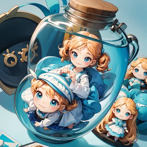 There is a small doll in a small jar、Its a cute pose........、