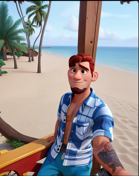 Um homem moreno estilo Disney pixar, alta qualidade, melhor qualidade