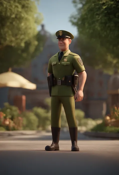 personagem dos desenhos animados de um policial militar da PMMG, animation character, Caractere estilizado, animation style rendering, 3D estilizado, Arnold Maya render, 3 d render stylized, toon render keyshot, Personagem 3D, Personagem 3D, 3d rendering s...