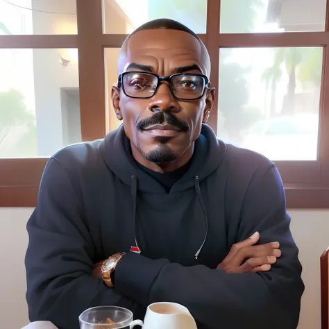 Homem negro rosto arredondado, parecido com eddie murphy