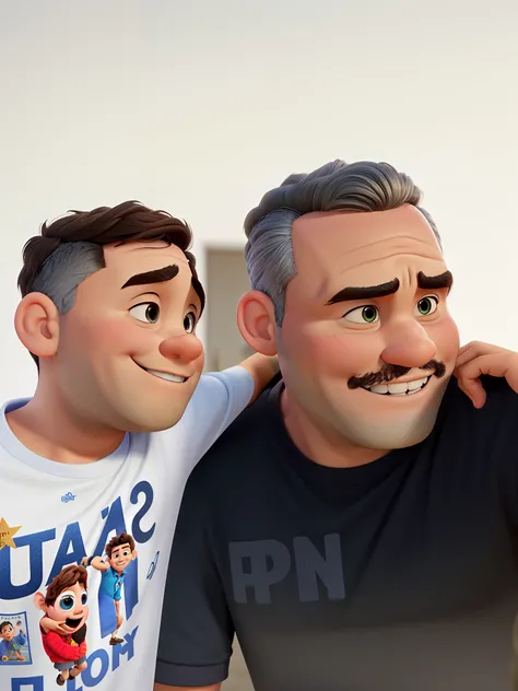 Pixar , pai e filho , feliz , alta qualidade, parecido com a foto