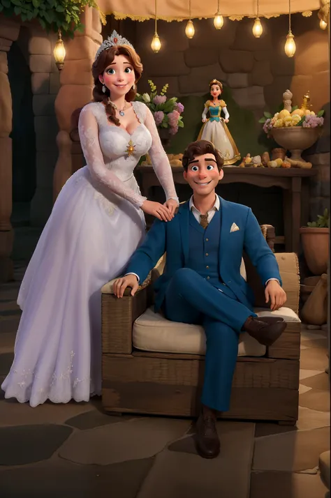 Obra-prima, de melhor qualidade, noiva como princesa da Disney,