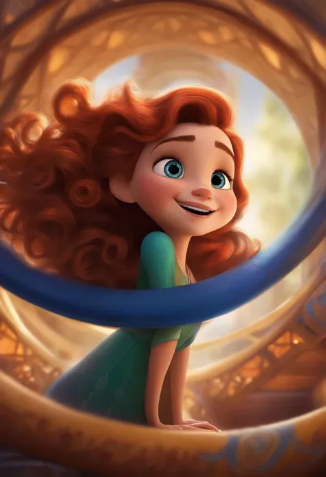 Mulher bonita personagem de desenho animado pixar, olhos grandes, loira, rosto grande, sorriso grande