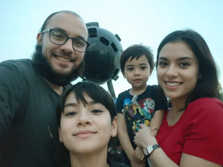 Family at the Ibirapuera planetarium