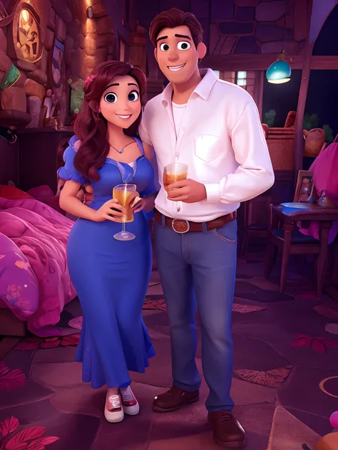 Casal no estilo disney pixar