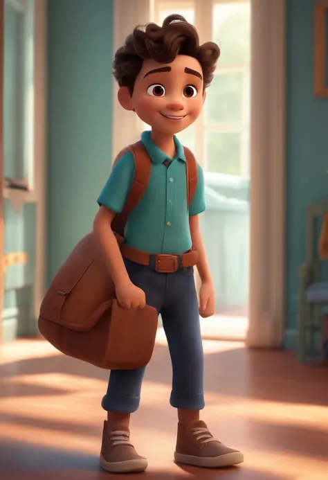 Image of a boy for a story in a YouTube video in Pixar format, Hes the little allabester, Hes the class leader, Hes outgoing, Playful and gets up for a lot of things