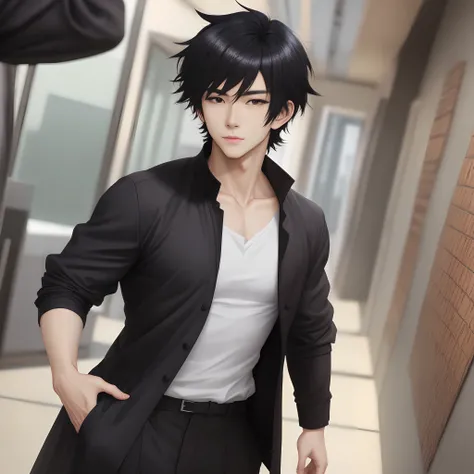 Anime-style black-haired man