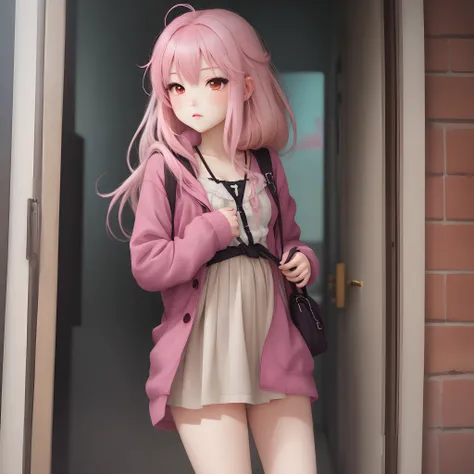 Anime girl with pink hair