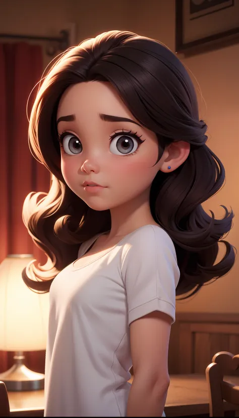 Estilo pixar, bebe loiro cabelos lisos de fraldas