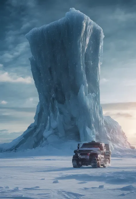 Antarctic continent、a paradise、Huge ice wall、Ice pyramid、Ruins