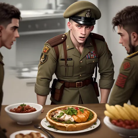 Cena de um soldado traumatizado por conta da guerra