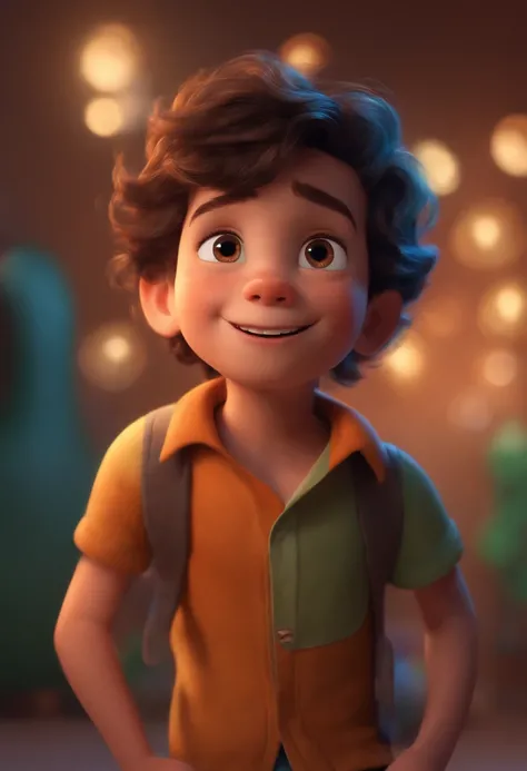 Image of a boy for a story in a YouTube video in Pixar format, Hes the little allabester, Hes the class leader, Hes outgoing, Playful and gets up for a lot of things