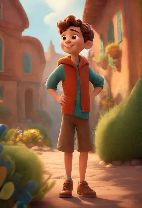 Image of a boy for a story in a YouTube video in Pixar format, Hes the little allabester, Hes the class leader, Hes outgoing, Playful and gets up for a lot of things