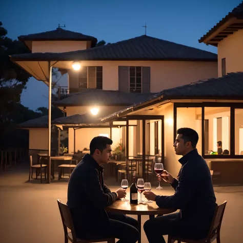 there is a man sitting at a table with a glass of wine, a picture by Luis Miranda, instagram, tachisme, david rios ferreira, Henry Alvim Correa, avatar image, photo taken in 2 0 2 0, icaro carvalho, profile image, andres rios, edu souza, photo taken at nig...