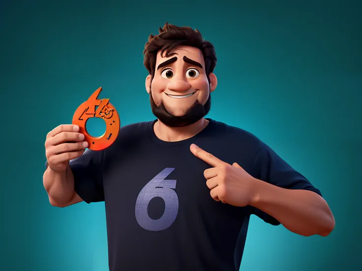 Um homem feliz de 40 anos, estilo disney pixar, melhor qualidade.