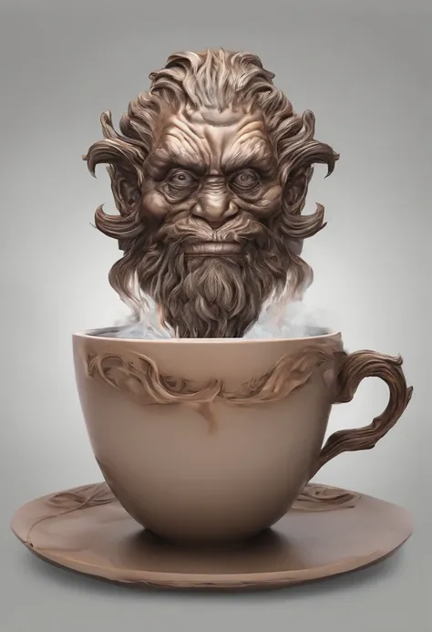 （（best qualtiy，ultra-detailed CG image，tmasterpiece））， Create stunning artwork，Flame and Monkey King on a cup of coffee， , Hot coffee,  , highly detailed digital artwork, Burning Reaper, Highly detailed digital art, Detailed digital 3D art, high detal, Ama...