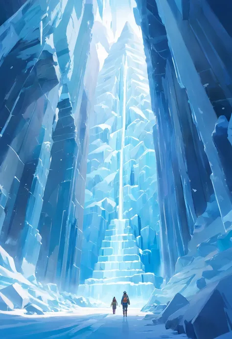 Antarctic continent、amazing composition、Huge ice wall、Ice pyramid、Ruins、spaceships、The human、Ice World、Ancient ruins、researcher、Plants、Wide entrance、