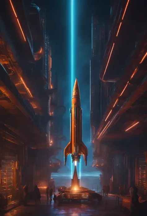 Space rockets，cyber punk style