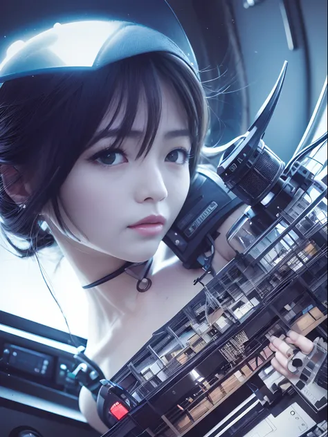 Kiyotaka Haimura, Kenji Tsuruta, Hiroshi Masumura, Katsuhiro Otomo, Katsuya Terada, Surreal, mysterious, bizarre, fantastical, fantasy, Sci-fi, Japanese anime, solo girl, world of human girl type automata, blueprint, screw-type spring-type girl contraption...