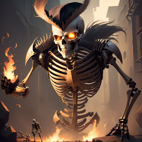 Metal skeleton pirates useing a glave