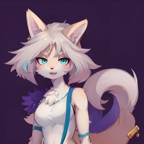 Furry girl, looking forward, fox furry