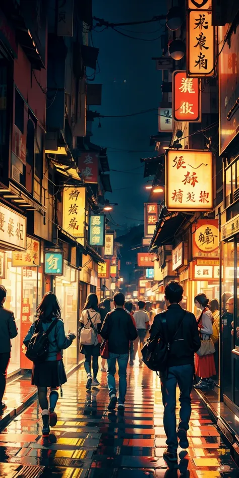 realisticlying、The streets of Hong Kong at night