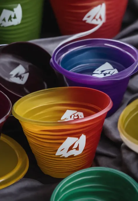 Logo on a plastic cup with the name "Açaí from the Northeast " em 3d e cores diversas