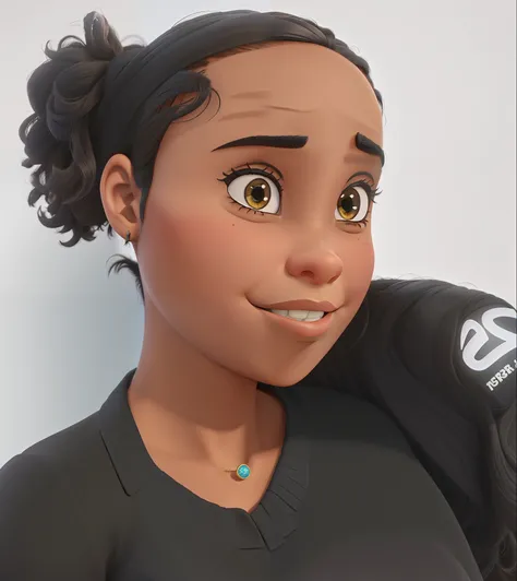 Mulher negra, jovem, estilo disney pixar, alta qualidade