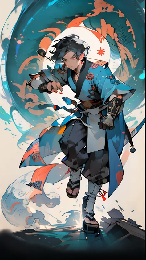 There is a picture of a man in a sports suit with a sword, captain falcon, Star Foxs Falcolon Bardi, videogame character, sengoku - era art style, new costume concept design, bio - mechanical ninja samurai, video game character concept, 90s comic character...