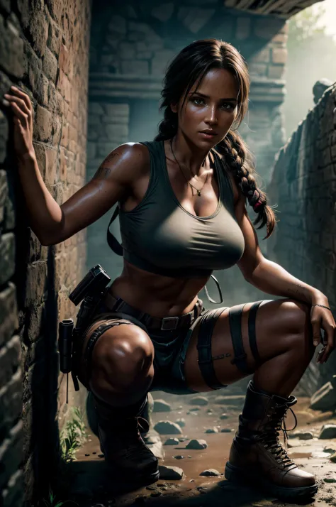 lara croft, 8k, meilleur qualité, image réelle, détails complexees, ultra-détaillée, ultra haute résolution, champ de profondeur...