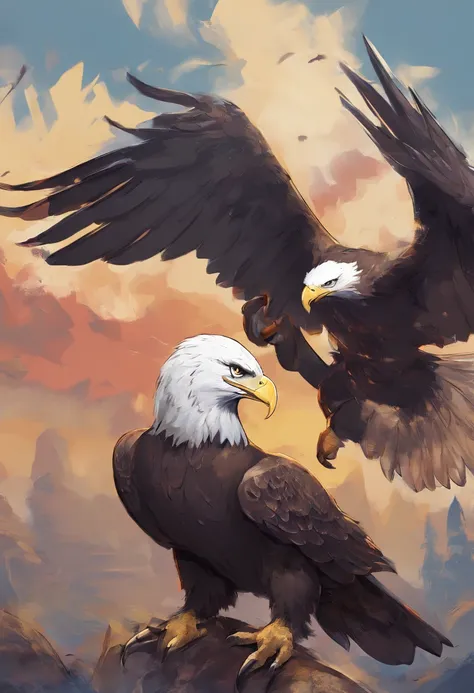 American Bald Eagle with the words “American   Deals” above it. Holding a happy pikachu Pokémon in its talons